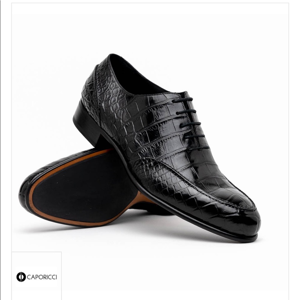 Caporicci 3319 Genuine Alligator oxfords black